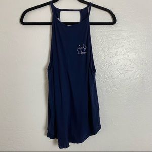 Soulcycle Soul in Love Navy High Neck Tank M NWT